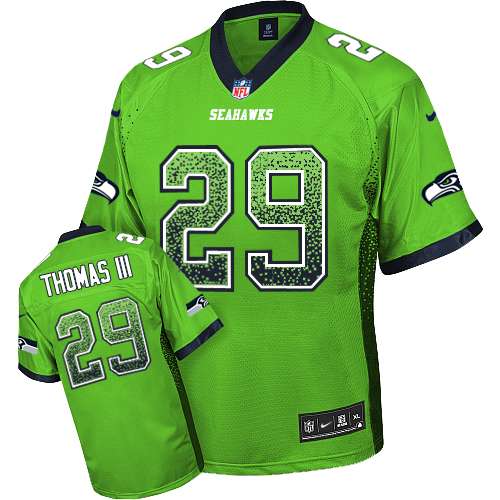 Men's Elite Earl Thomas III Nike Jersey Green - #29 Drift Fashion NFL Seattle Seahawks